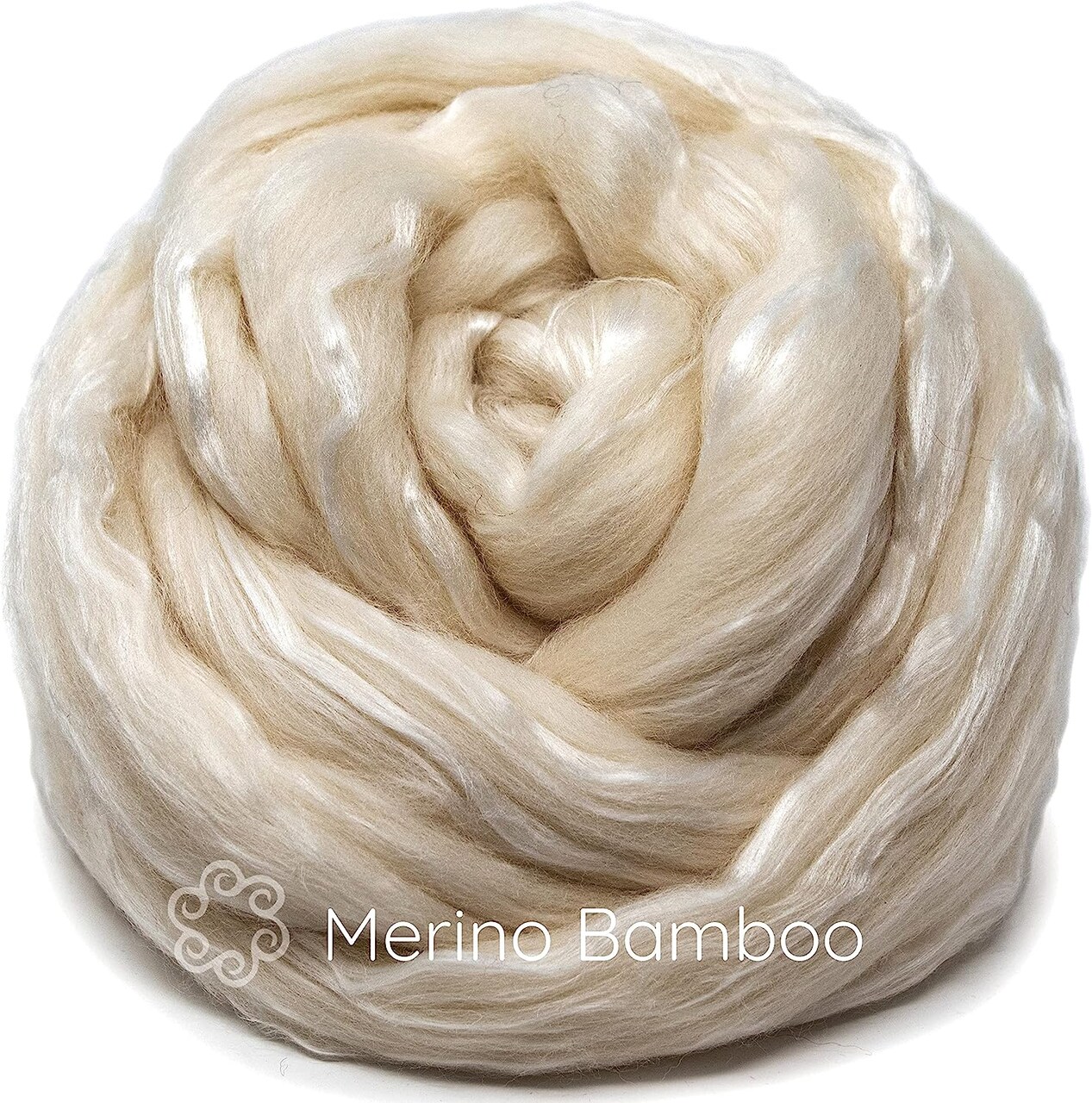 Merino Bamboo Blend Wool Fiber. Soft Combed Top Roving for Spinning & Felting.